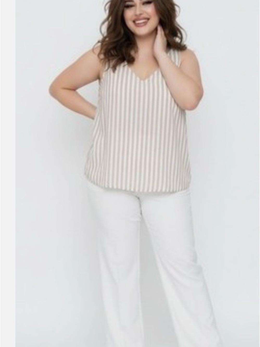 Torrid Striped V-Neck Sleeveless